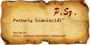 Pethely Szaniszló névjegykártya